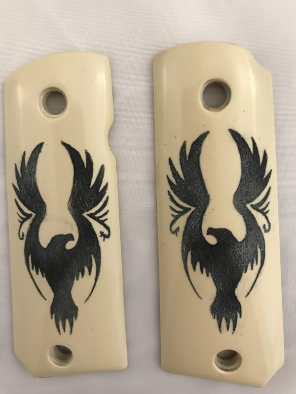 GOVERNMENT - FULL SIZE 1911 HANDGUN GRIP-BIRD IN FLIGHT