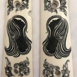 GOVERNMENT - FULL SIZE 1911 HANDGUN GRIP-WOMAN HEAD- SILHOUETTE