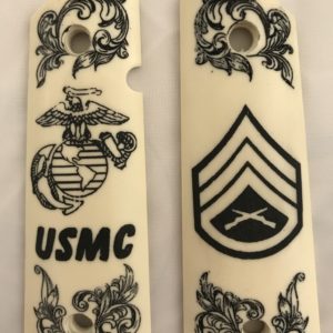 GOVERNMENT - FULL SIZE 1911 HANDGUN GRIP-USMC E-6 ( RANK CHANGED PER REQUEST)