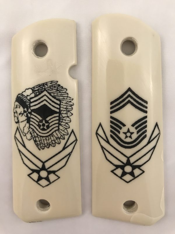 GOVERNMENT - FULL SIZE 1911 HANDGUN GRIP-USAF CHIEF MASTER SERGEANT