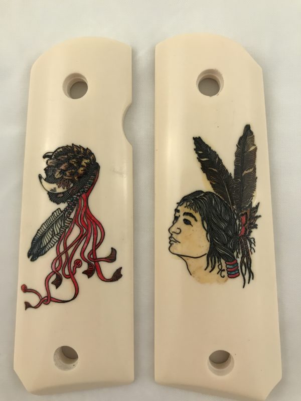 GOVERNMENT - FULL SIZE 1911 HANDGUN GRIP-INDIAN WARRIOR