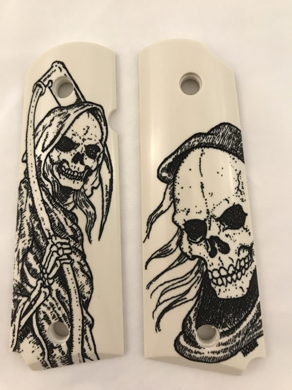 GOVERNMENT - FULL SIZE 1911 HANDGUN GRIP-GRIM REAPER