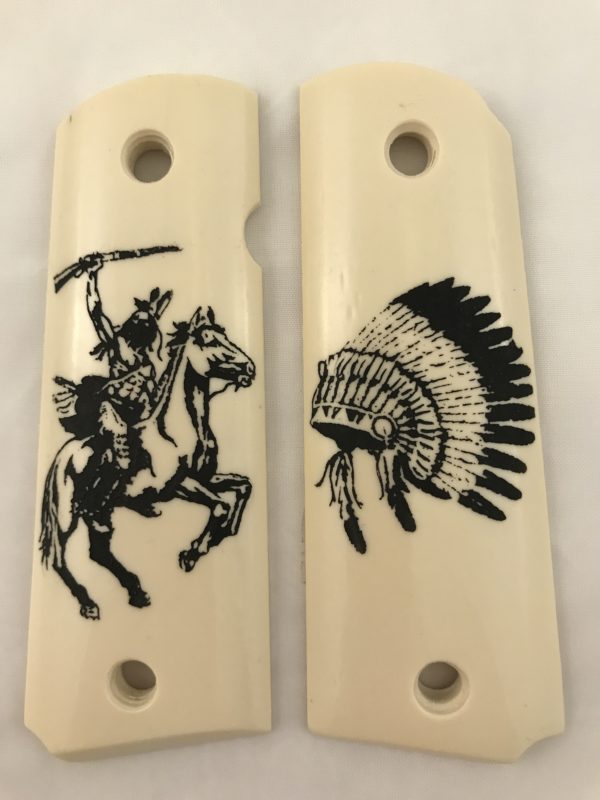GOVERNMENT - FULL SIZE 1911 HANDGUN GRIP-INDIAN AND HORSE