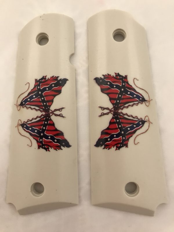 GOVERNMENT - FULL SIZE 1911 HANDGUN GRIP-CONFEDERATE FLAG-LASER ETCHED