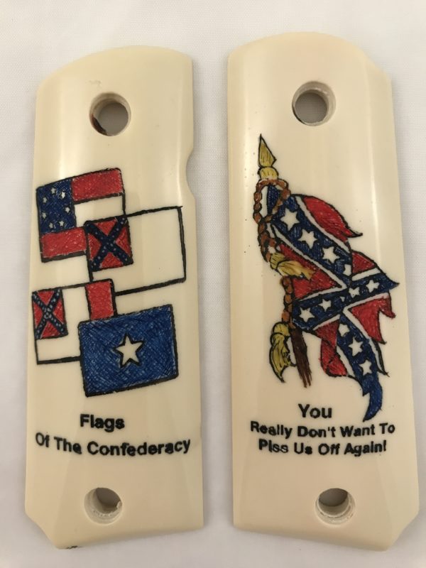 GOVERNMENT - FULL SIZE 1911 HANDGUN GRIP- FLAGS OF THE CONFEDERACY