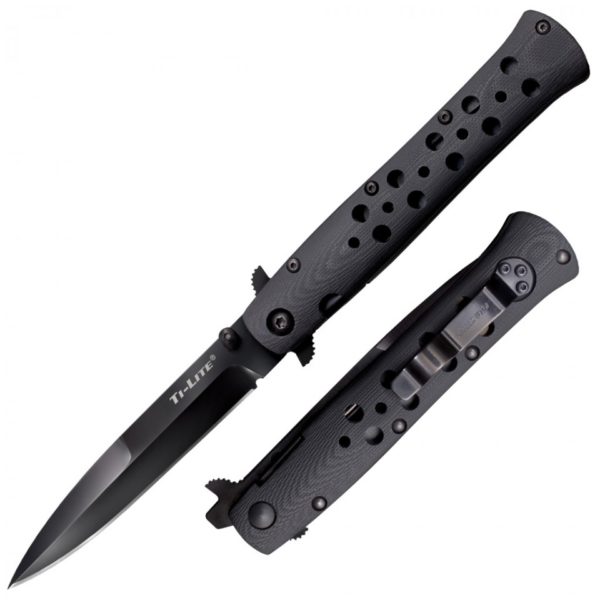 COLD STEEL TI-LITE 4" CARPENTER CTS XHP FOLDING KNIFE PLAIN BLADE W/ FLIPPER/POCKET CLIP