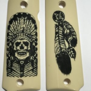 OFFICER - COMPACT 1911 HANDGUN GUNGRIPS - NATIVE AM HEADDRESS