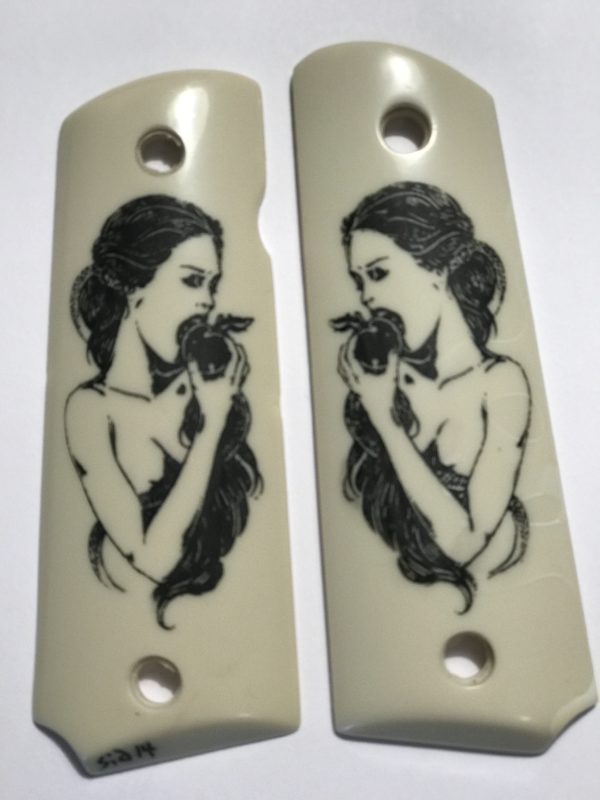 GOVERNMENT - FULL SIZE 1911 HANDGUN GRIPS - EVE IN THE GARDEN