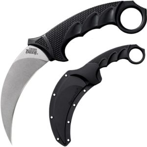 COLD STEEL TIGER STONEWASHED FIXED BLADE KARAMBIT WITH PLAIN EDGE