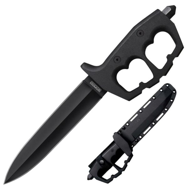 COLD STEEL CHAOS BRASS KNUCKLE DOUBLE EDGE TRENCH KNIFE