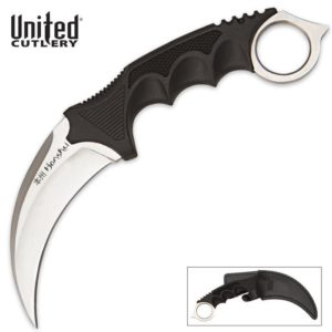 UNITED CUTLERY HONSHU KARAMBIT KNIFE SILVER W/ BOOT SHEATH
