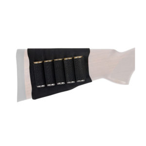 ALLEN BUTTSTOCK SHELL HOLDER WITH BLACK ELASTIC MATERIAL FOR 12GA SHOTGUN 5 ROUNDS