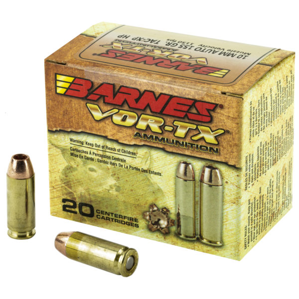 BARNES VOR-TX 10MM 155 GRAIN XPB JACKETED HOLLOW POINT 20 ROUND BOX