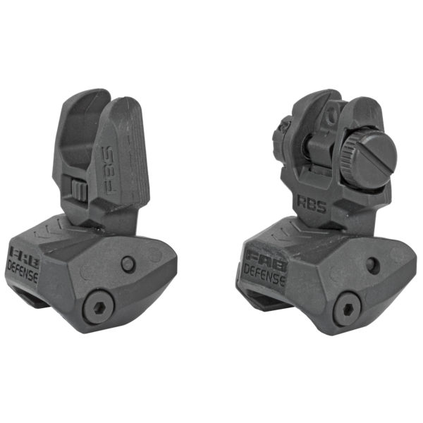 F.A.B. DEFENSE FLIP UP FRONT & REAR SIGHT SYSTEM POLYMER IN BLACK