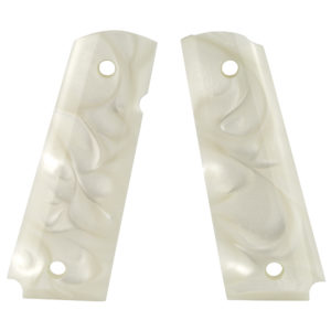 HOGUE GOVERMENT MODEL 1911 POLYMER GRIP W/ AMBIDEXTROUS CUT- WHITE PEARLIZED