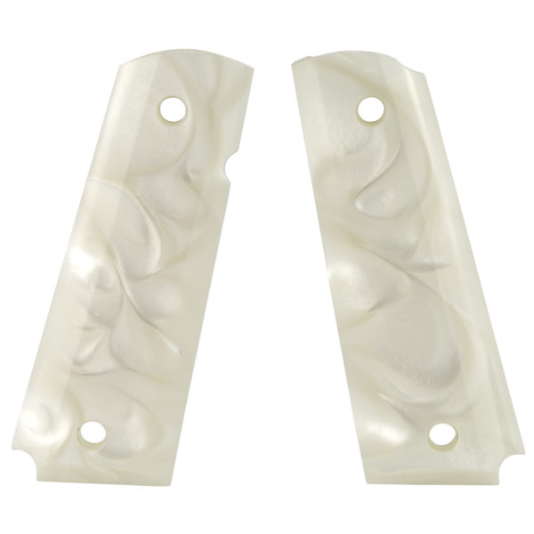 HOGUE GOVERMENT MODEL 1911 POLYMER GRIP W/ AMBIDEXTROUS CUT- WHITE PEARLIZED