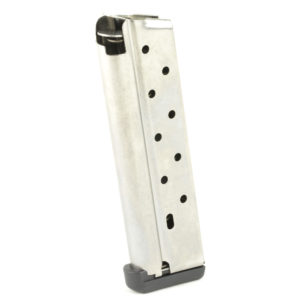CHIP MCCORMICK FULL SIZE 1911 MAGAZINE 38 SUPER WITH BASE PAD 10 ROUND CAPACITY STAINLESS