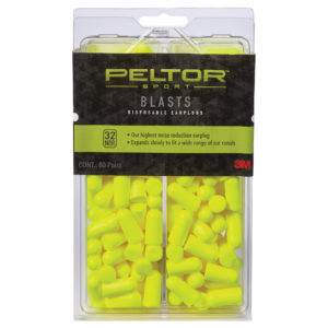3M-PELTOR SPORT BLASTS REUSABLE EAR PLUG HEARING PROTECTION 80 PAIR - YELLOW