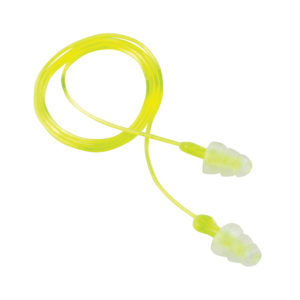 3M-PELTOR TRI-FLANGE REUSABLE EAR PLUG HEARING PROTECTION W/ CORD 3 PACK-YELLOW