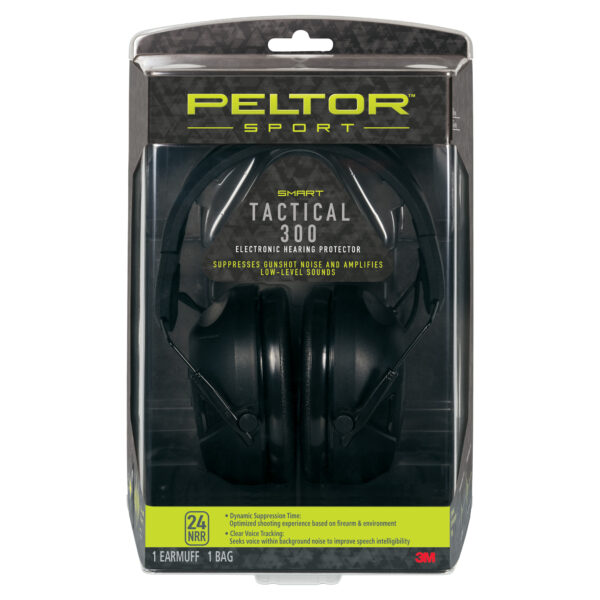 3M-PELTOR SPORT TACTICAL ELECTRONIC EARMUFF 300 NRR 24 w/ 3.5 MM AUDIO INPUT JACK