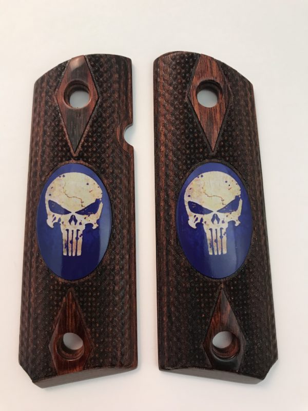 OFFICER - COMPACT 1911 HANDGUN GRIP - PUNISHER 5 BLUE