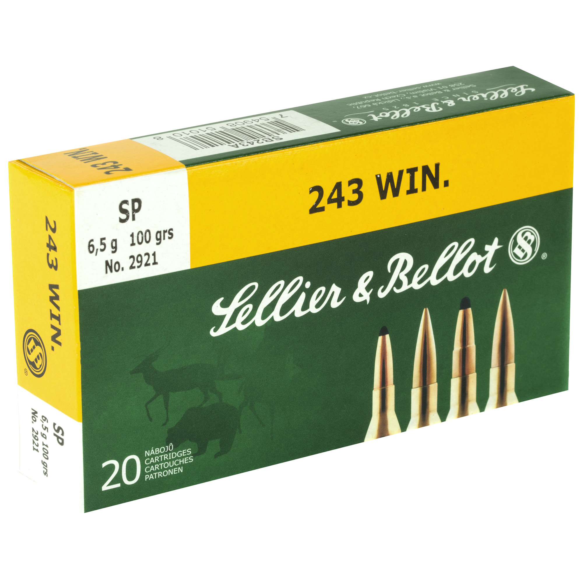 SELLIER & BELLOT 243 WIN 100 GRAIN SOFT POINT 20 ROUND BOX - Gun Gear