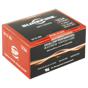 SUREFIRE CR123A LITHIUM BATTERY RED OUTER SHELL 12 PACK