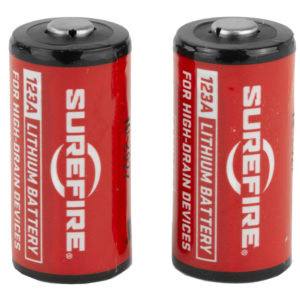 SUREFIRE CR123A LITHIUM BATTERY RED OUTER SHELL 2 PACK