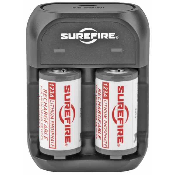 SUREFIRE LFP123 RECHARGEABLE BATTERIES LITHIUM IRON PHOSPHATE  INCLUDES CHARGER