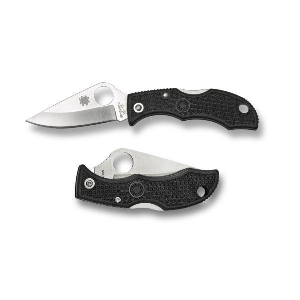 "SPYDERCO" LADYBUG 3, FRN HANDLE PLAIN BLADE BLACK & PURPLE