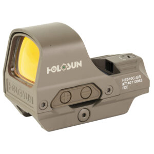 HOLOSUN HE510C GREEN DOT SIGHT 65 MOA RING 2 MOA DOT WITH SOLAR FAILSAFE & SHAKE AWAKE TECHNOLOGY FDE