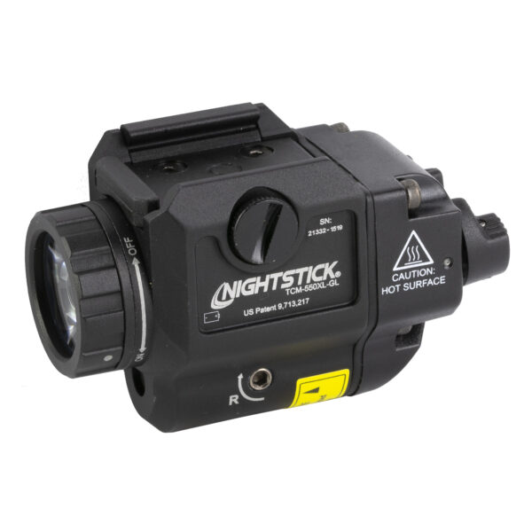 NIGHTSTICK TCM-550XL-GL COMPACT WEAPON LIGHT WITH GREEN LASER 550 LUMENS IN BLACK