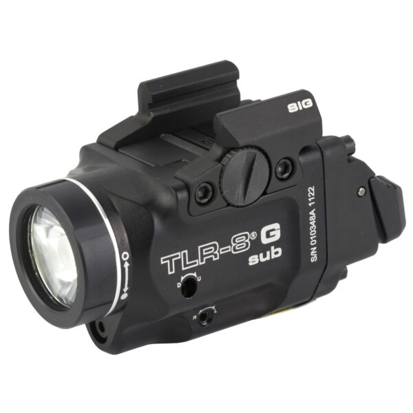 STREAMLIGHT TLR-8 G-SUB WEAPON LIGHT WITH GREEN LASER FITS SIG P365-XL 500 LUMENS WITH HI-LO SWITCHES