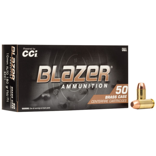 BLAZER AMMUNITION BRASS 10MM 180 GRAIN FMJ 50 ROUND BOXES