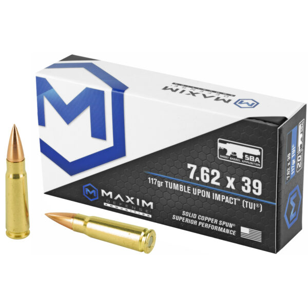 MAXIM 7.62X39 SHORT BARREL AMMUNITION 117 GRAIN TUI 20/200