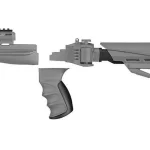 ADVANCED TECHNOLOGY STRIKEFORCE SIDE FOLDING AK-47 TACTLITE STOCK-HAND GUARD-GRIP PACKAGE DESTROYER GRAY