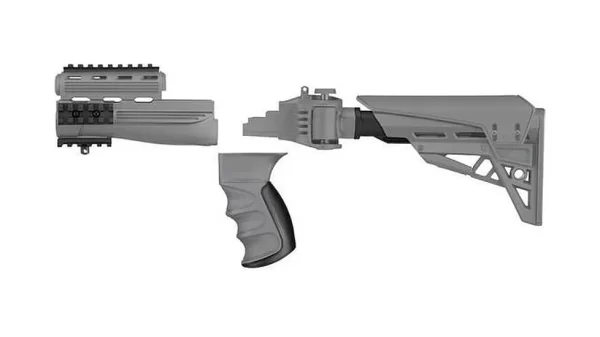 ADVANCED TECHNOLOGY STRIKEFORCE SIDE FOLDING AK-47 TACTLITE STOCK-HAND GUARD-GRIP PACKAGE DESTROYER GRAY