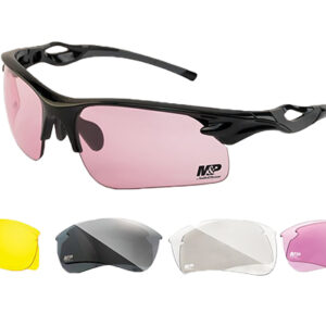 SMITH & WESSON M&P HARRIER HALF FRAME INTERCHANGEABLE SHOOTING GLASSES WITH IMPACT RESISTANCE & ANTI-FOG LENSES BLACK FRAMES