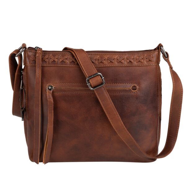 CONCEALED CARRY CROSSBODY PURSE FOR WOMEN - FAITH LEATHER CROSSBODY BY LADY CONCEAL