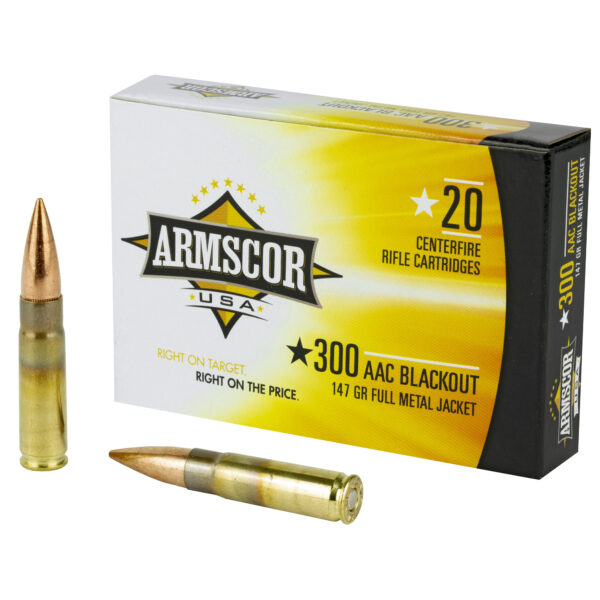 ARMSCOR  300 AAC BLACKOUT 147 GRAIN FULL METAL JACKET 20 ROUND BOX