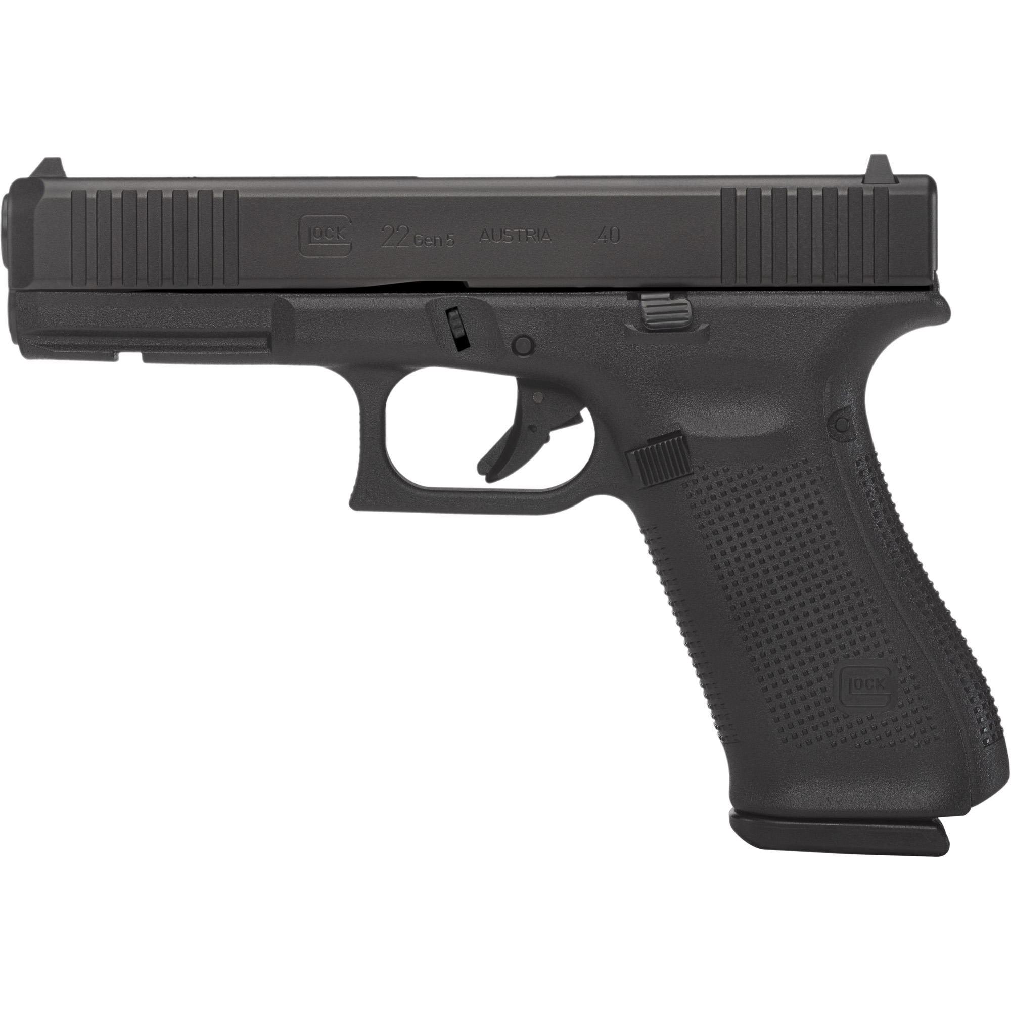 GLOCK 22 GEN5 40SW 15RD 2 MAGS FS: Interchangeable Fixed Sights, Compact Size
