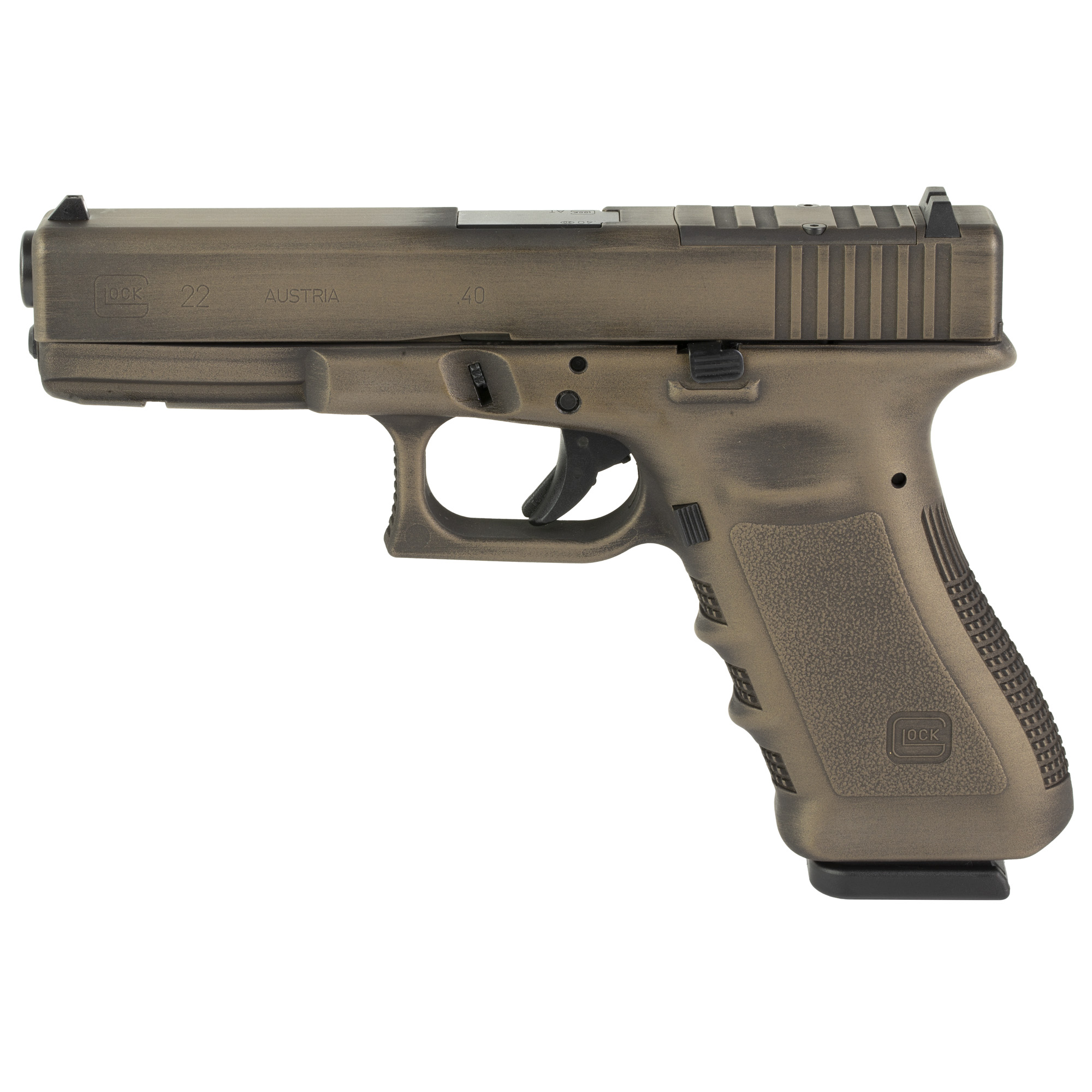 GLOCK 22 GEN3 40SW 15RD SMOKED BRZ: Smoked Bronze Finish, Optics Cut