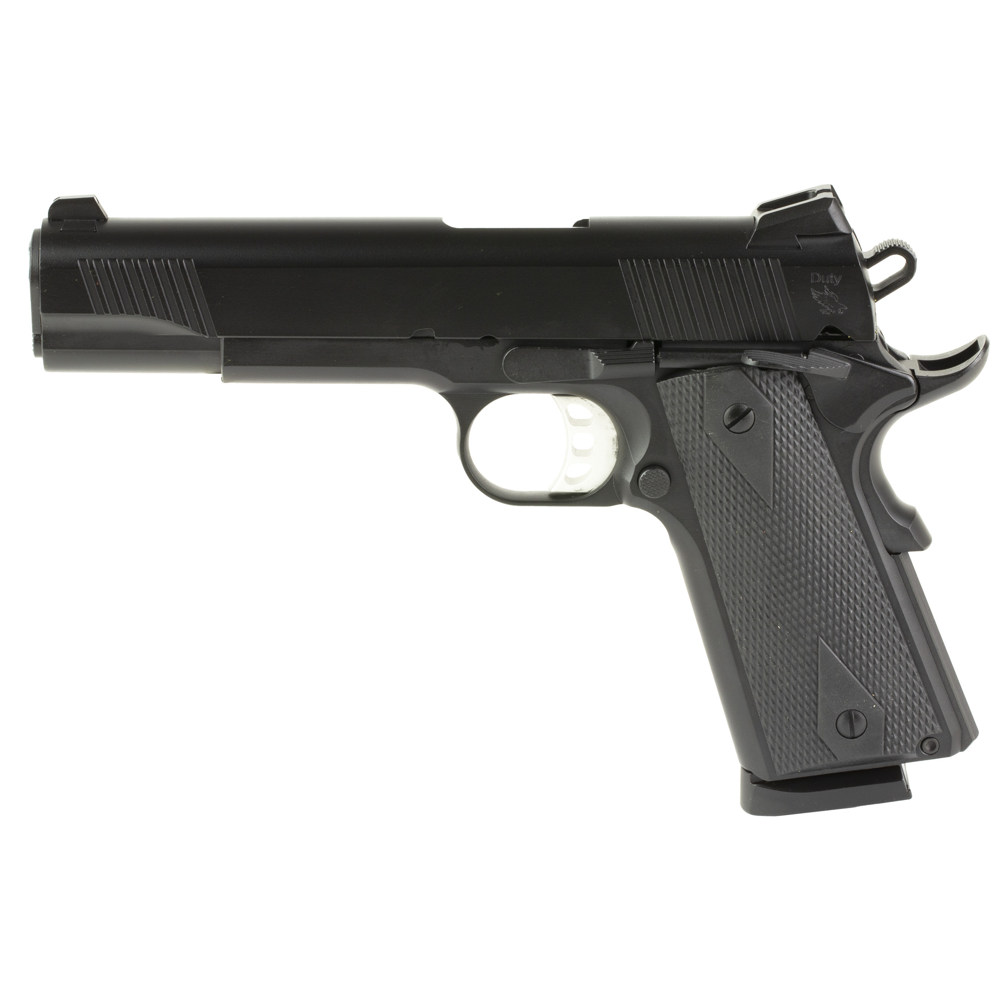 TISAS 1911 Duty 45ACP 5" Black Pistol, Full Size, Cerakote Finish, Rubber Grips