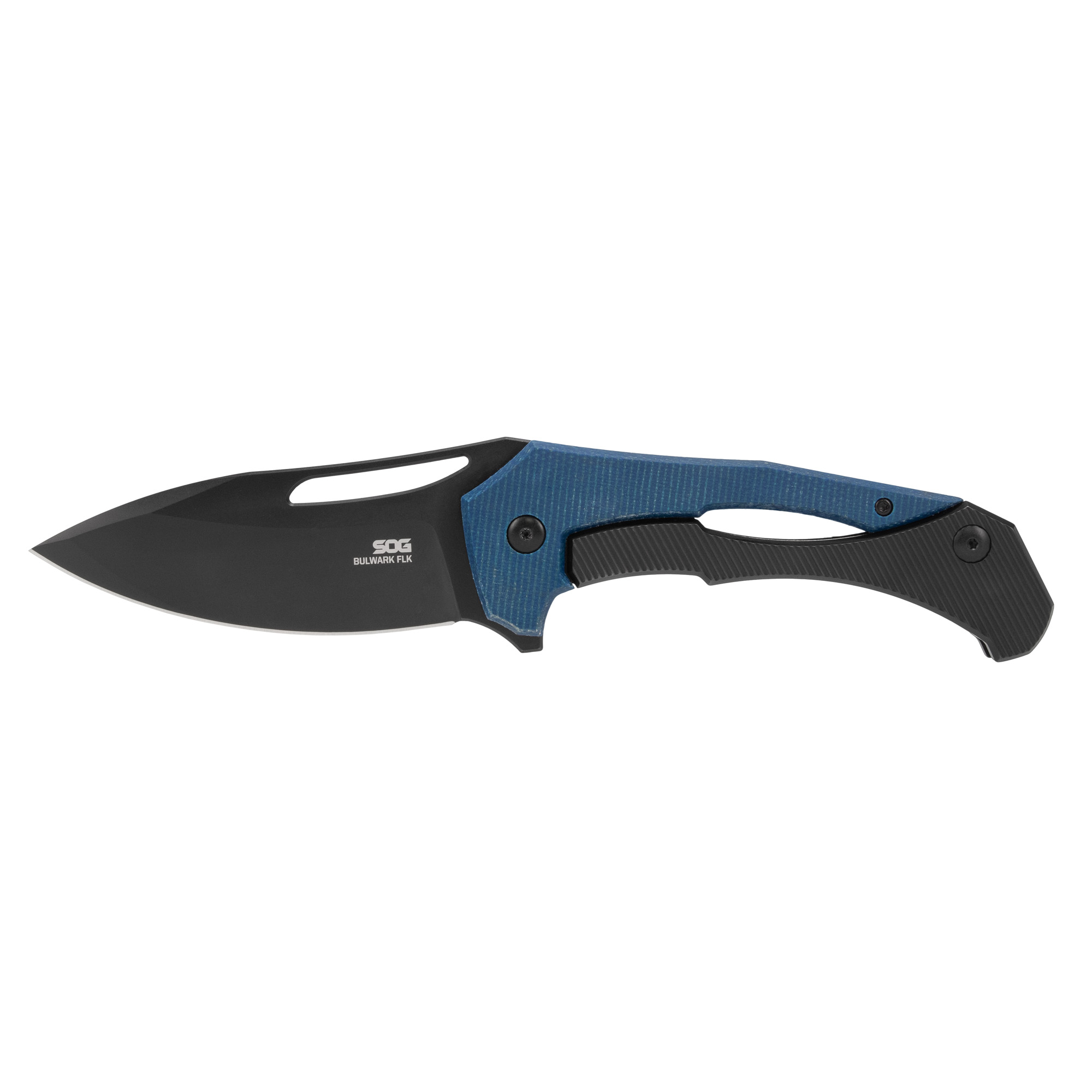 SOG BULWARK FL BLUE 3" DROP POINT STRAIGHT EDGE