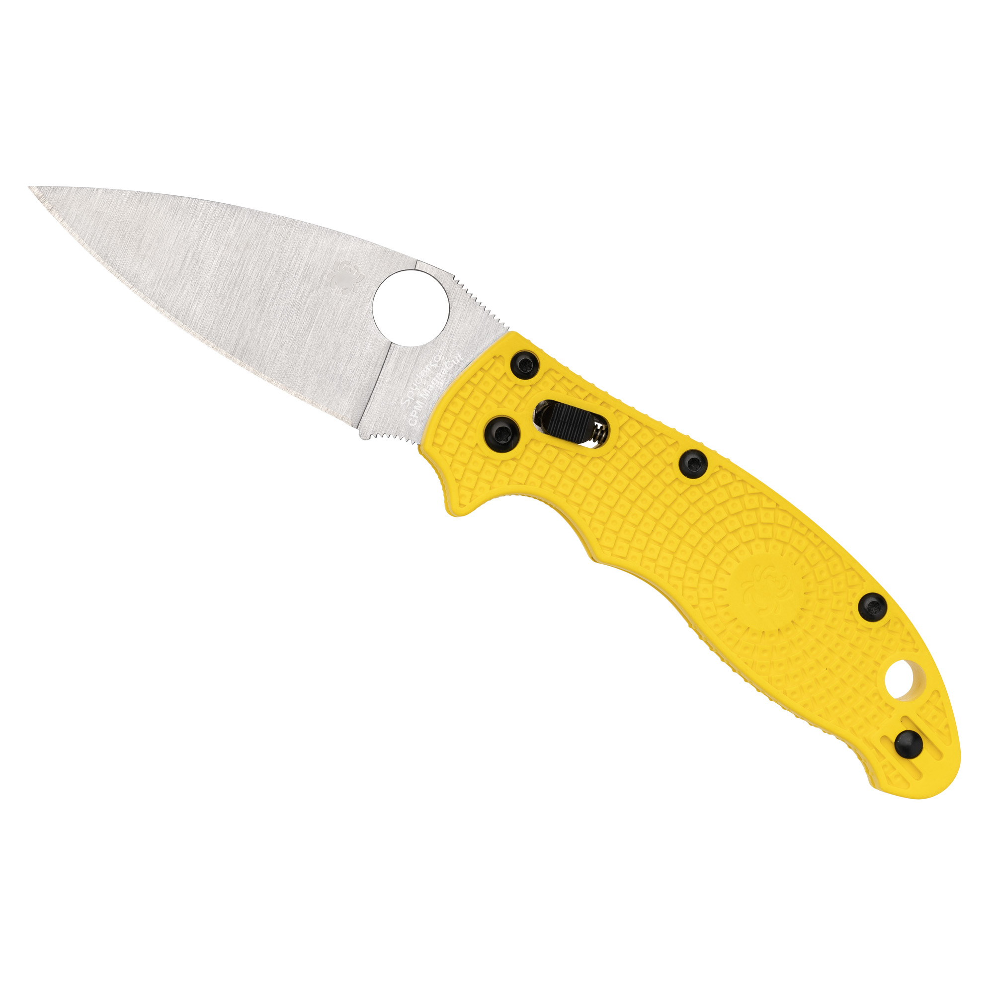 SPYDERCO MANIX 2 LIGHTWEIGHT SALT 3.37" PLAIN EDGE FOLDING KNIFE IN YELLOW