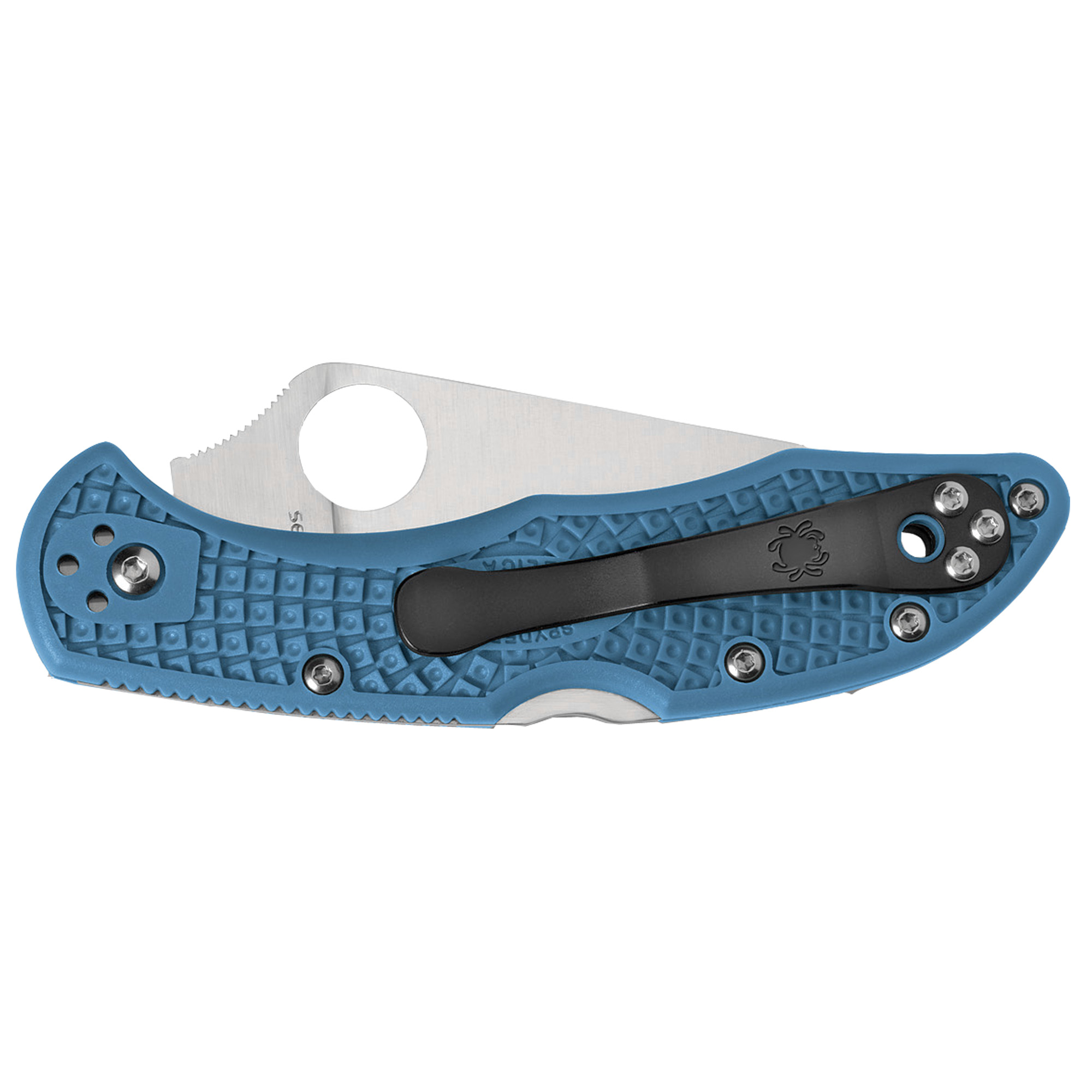SPYDERCO DELICA 4 LIGHTWEIGHT 2.90" PLAIN EDGE BLADE FOLDING KNIFE IN BLUE
