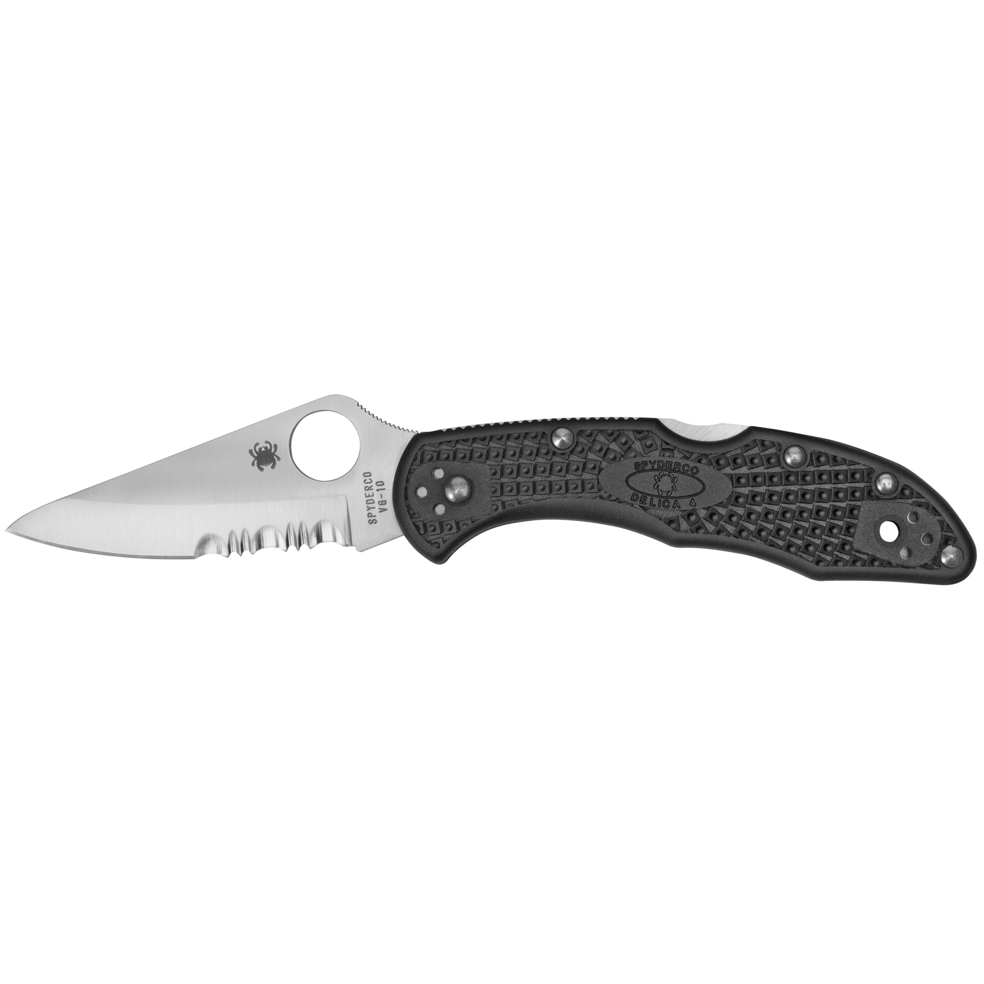 SPYDERCO DELICA4 3" FOLDING KNIFE SPEAR POINT WITH COMBO EDGE BLADE