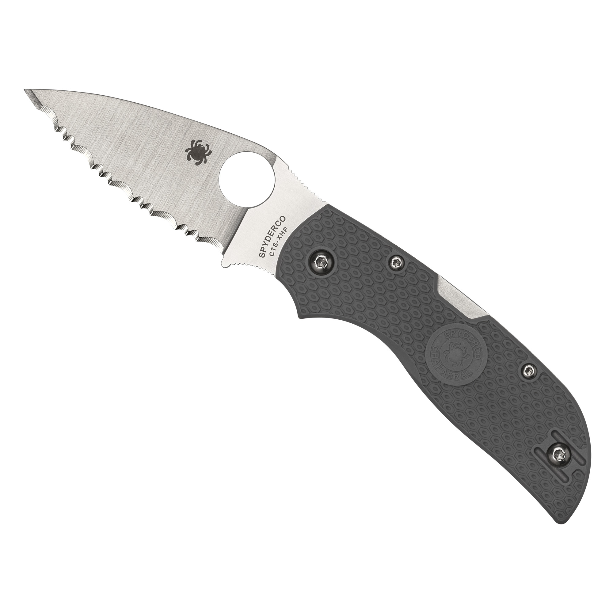 SPYDERCO CHAPARRAL SATIN FINISH WITH SPYDEREDGE SERRATED BLADE IN GRAY FRN