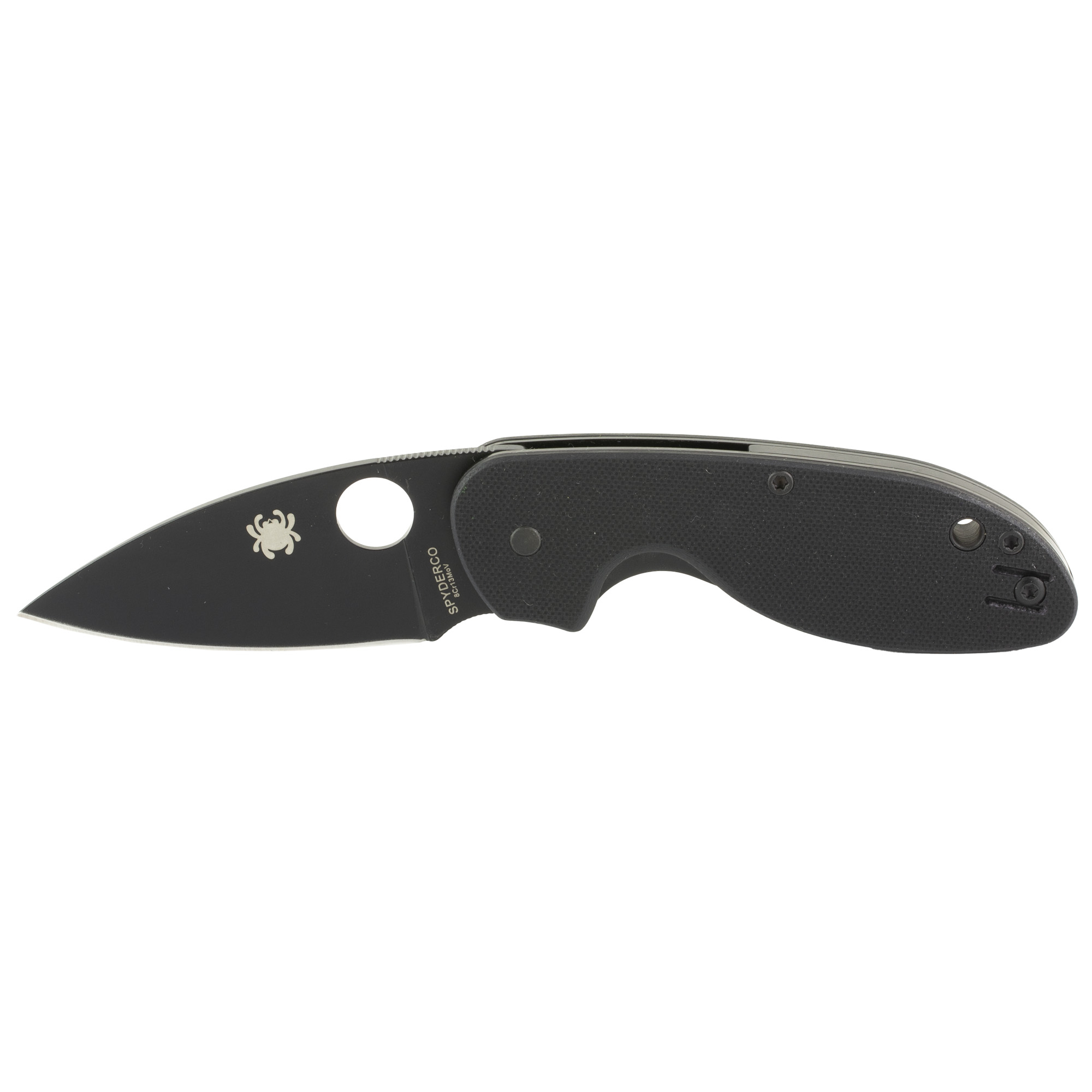 SPYDERCO EFFICIENT 3" PLAIN DROP POINT BLADE G-10 GRIP WITH POCKETCLIP IN BLACK