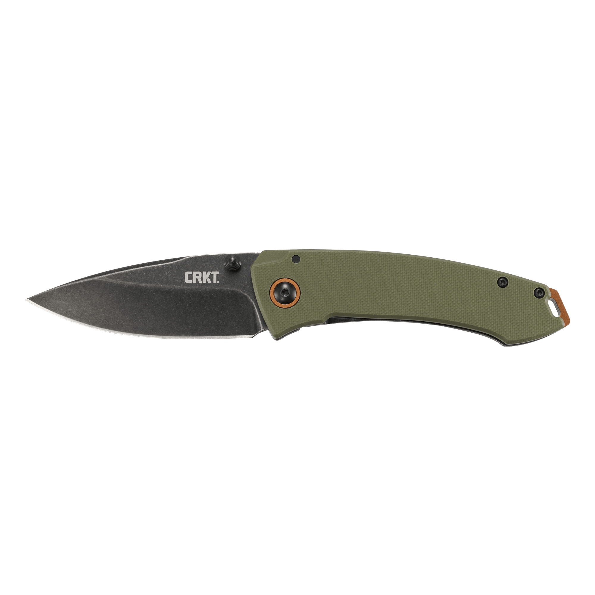 CRKT TUNA 3.22" PLAIN EDGE STONEWASH FINISH WITH G10 HANDLE